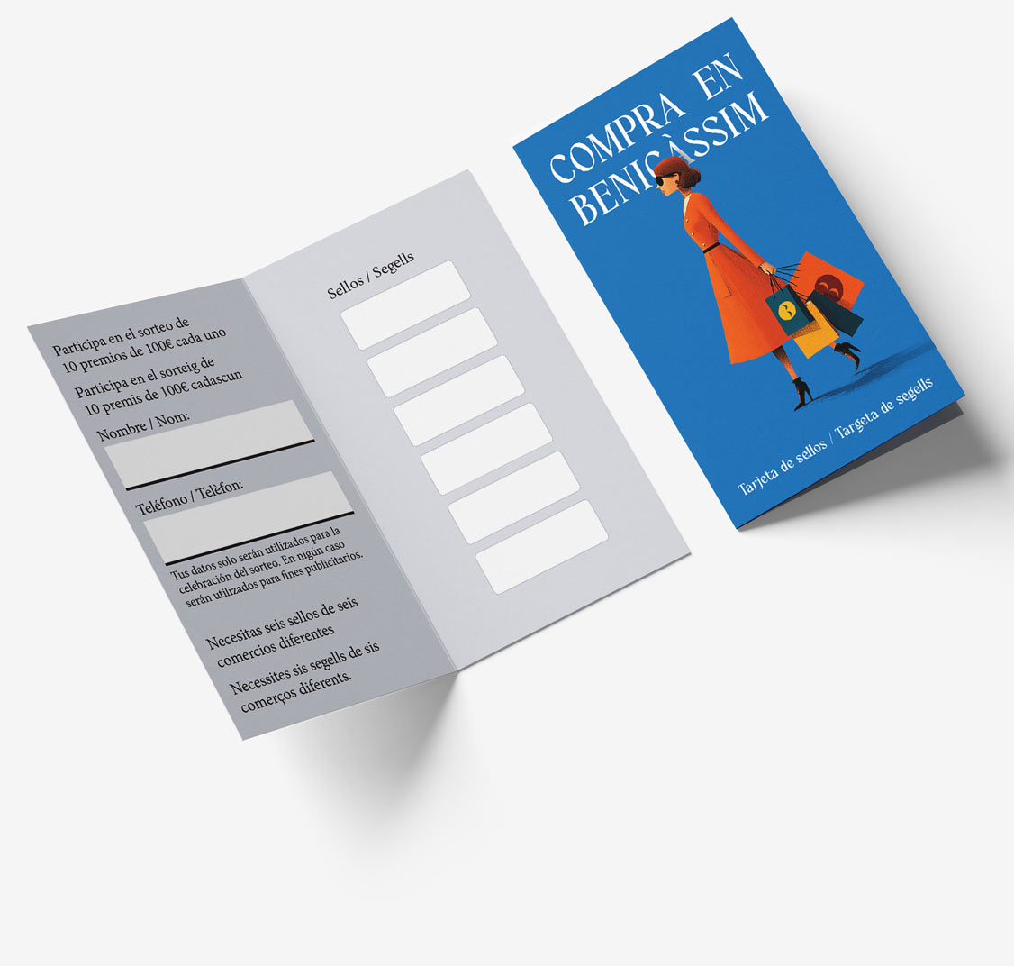 Tarjeta de puntos del concurso Apoya al comercio local.